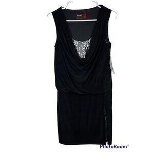 Womens Scarlett Black Sequin Sleeveless Formal Midi Dress Size 4 NWT (C11)